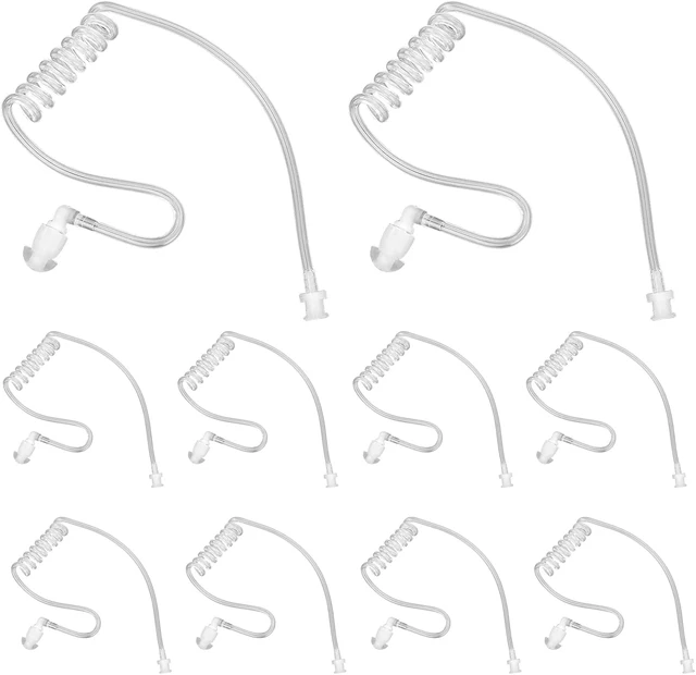 Main image of 10-Pack Replacement Acoustic Coil Tube Walkie Talkie Earpieces for Baofeng Motorola Kenwood Retevis Midland Two Way Radios Headset Secret Spy Game Earpiece