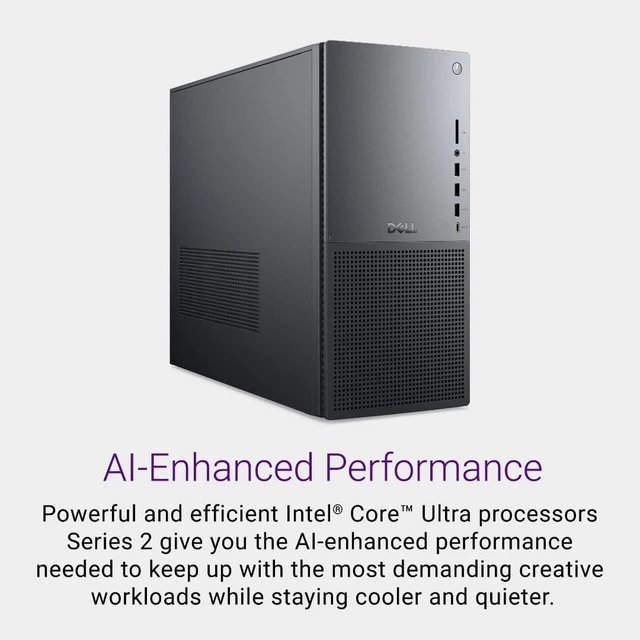 Alt view image 5 of 7 - Dell Tower Plus EBT2250 Desktop - Intel Core Ultra 7 265, 1TB SSD, 32GB DDR5 RAM, Intel UHD, 1 Year Onsite Service & 6 Month Dell Migrate, Windows 11 Home, 1-Year McAfee+Premium Protection - Black
