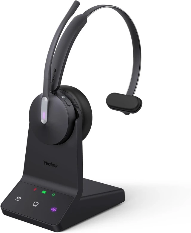 Main image of Yealink WH64 Mono DECT & Bluetooth Wireless Headset for Phone PC Cellphone, Teams Certified Single On Ear Headset, 3X Noise Canceling Mic, 26H Talk Time, 606 ft Long Range for Office Call Center