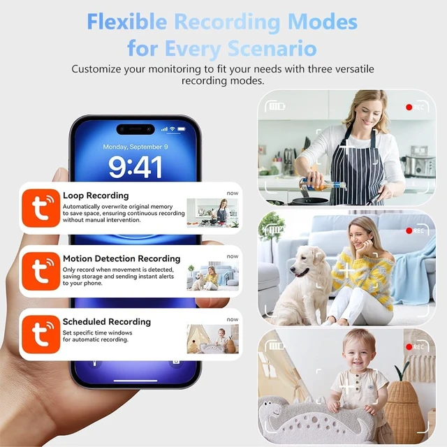 Alt view image 3 of 7 - 4K HD WiFi Hidden Camera Clock Thermometer Hygrometer, App Remote Control, Security 4K Mini Nanny Cam Support 2.4G&5G WiFi, Night Vision & Motion Detection Alert, Remote Live View via App,Home Monitor