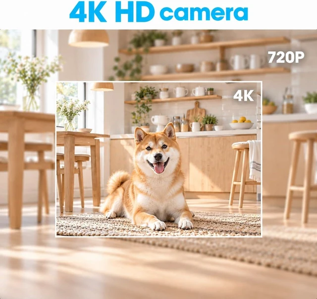 Alt view image 2 of 7 - 4K WiFi Hidden Camera Clock, Wireless Indoor Security Spy Cameras for Home and Office, Mini Video Indoor Camera with Motion Detection, Night Vision and Remote Viewing Nanny Cam