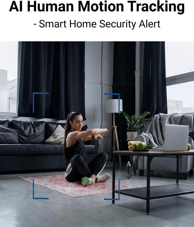 Alt view image 5 of 5 - 4K Ultra HD Security Camera, Dual-Band 2.4G/5G WiFi Smart Home Monitoring Camera with Wireless Charger, Smart Motion Detection, Remote Live View, Mini Compact Nanny Cam for Home Pet Office