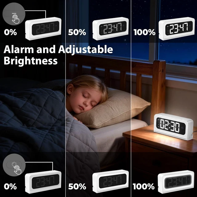 Alt view image 5 of 7 - 2K Alarm Clock Camera, 5G & 2.4G WiFi Indoor Nanny Cam for Home Security, Full Color Night Vision, AI Human Motion Detection, Local SD Storage