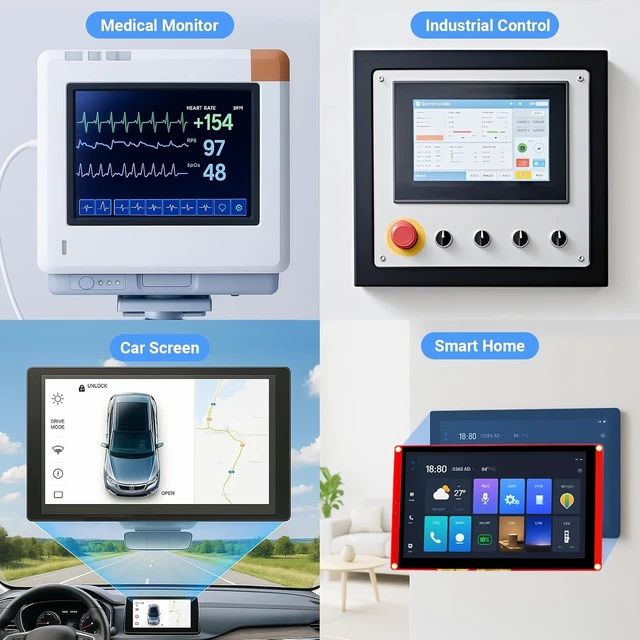 Alt view image 7 of 7 - 7 Inch ESP32 Display 800×480 HMI SPI TFT LCD ESP32 Touch Screen, 32-Bit LX7 Dual-Core Processor, Up to 240MHz, Compatible with Arduino, LVGL, PlatformIO, MicroPython (Basic Version)