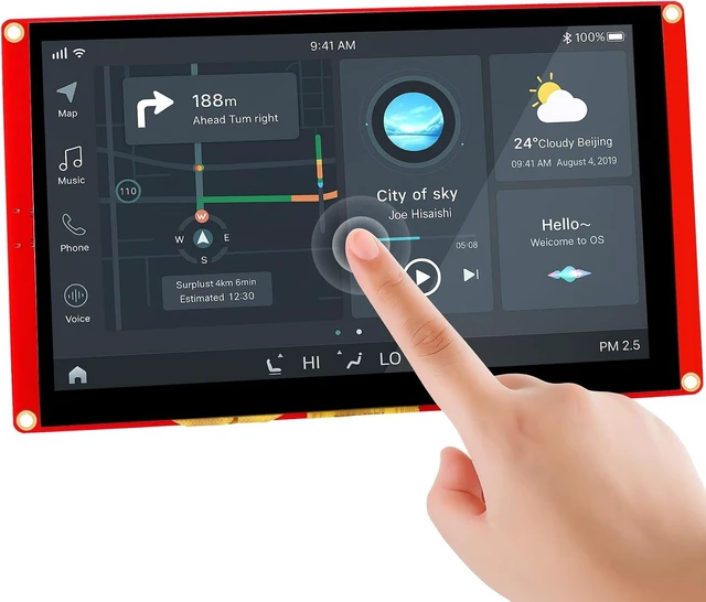 Main image of 7 Inch ESP32 Display 800×480 HMI SPI TFT LCD ESP32 Touch Screen, 32-Bit LX7 Dual-Core Processor, Up to 240MHz, Compatible with Arduino, LVGL, PlatformIO, MicroPython (Basic Version)