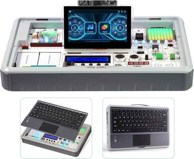 Main image of CrowPi 3 AI Learning & Development Station with Raspberry Pi 5 16GB, Programming and Sensor Kit with 4.3" Touch Screen for AI & IoT Learning, Educators, Creators and Developers (Advanced Kit)
