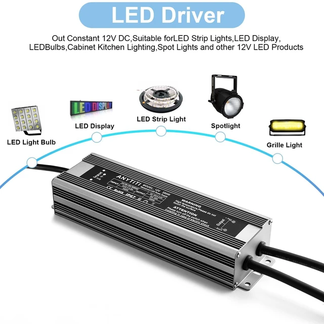 Alt view image 5 of 7 - 300W IP67 Waterproof 12V LED Power Supply for Outdoor LED Lights For LED Strips, Landscape Lights, Garden Lights & Patio Lighting