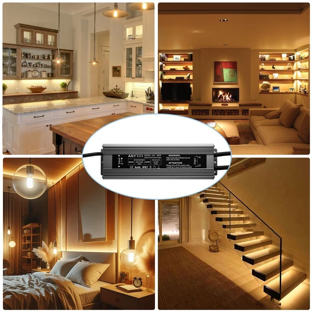 Alt view image 2 of 7 - 300W IP67 Waterproof 12V LED Power Supply for Outdoor LED Lights For LED Strips, Landscape Lights, Garden Lights & Patio Lighting