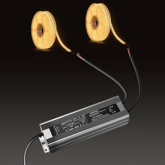 Alt view image 7 of 7 - 300W IP67 Waterproof 12V LED Power Supply for Outdoor LED Lights For LED Strips, Landscape Lights, Garden Lights & Patio Lighting