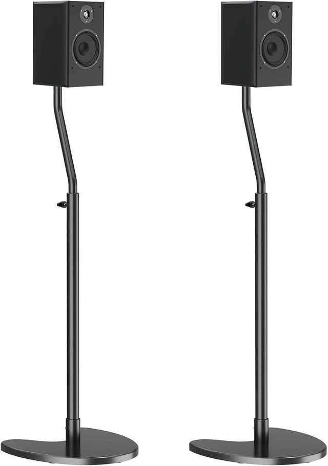 Main image of Height Adjustable Speaker Stands, One Pair Floor Stands Heavy Duty Base Extendable Tube, 11 LBS Capacity Per Stand, MAX 39" Height Adjustment MD5401 (Speakers Not Included)