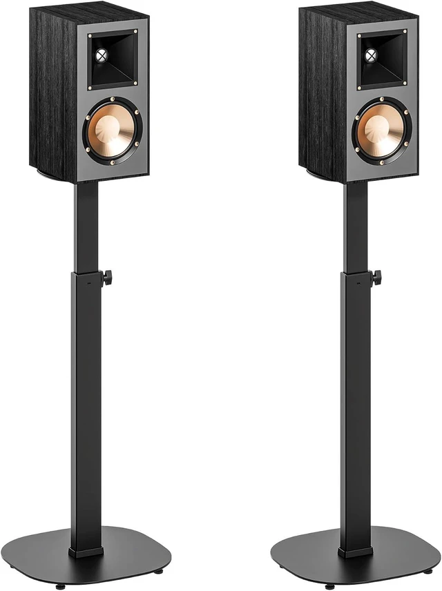 Main image of Height-Adjustable Speaker Stand Pair from 28.6" to 46.1",22lbs Capacity
Bookshelf Speaker Stands for Surround Sound, Two Feet Avaliable, Easy Installation, Black