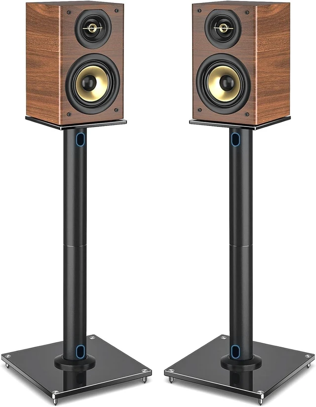 Main image of Upgraded 45° Swivel Speaker Stands Pair for Surround Sound, Heavy Duty 28 Inch Bookshelf Speaker Stand Each Holds 22lbs Large Speaker, Floor Speaker Stand Built-in Cable Management, 1 Pair