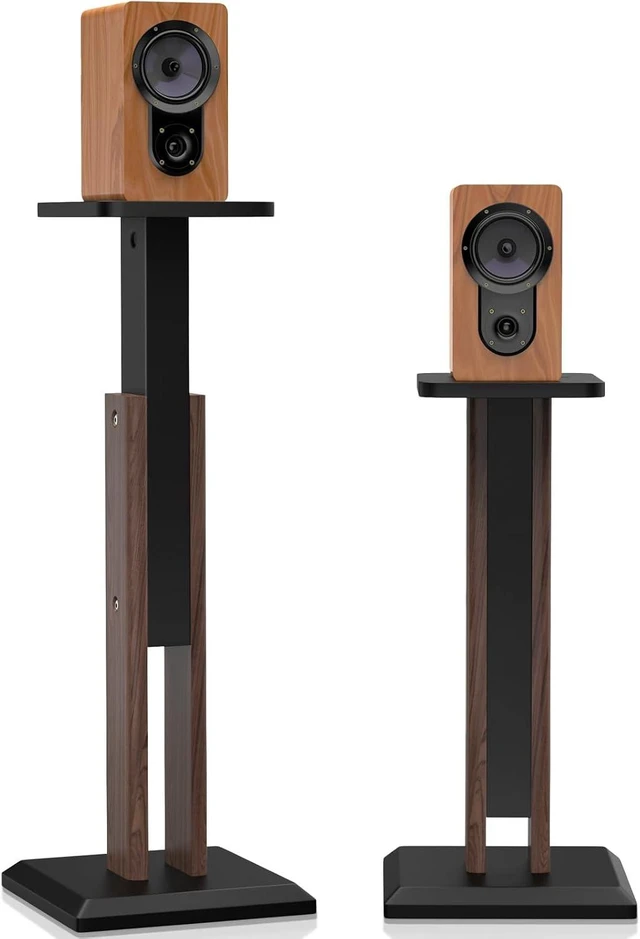 Main image of Wood Speaker Stands Pair, 25'' to 34'' Height Adjustable Speaker Stands Universal Floor Bookshelf Speaker Stands Studio Monitor Stands for Surround Sound, Enhanced Audio Listening Experience