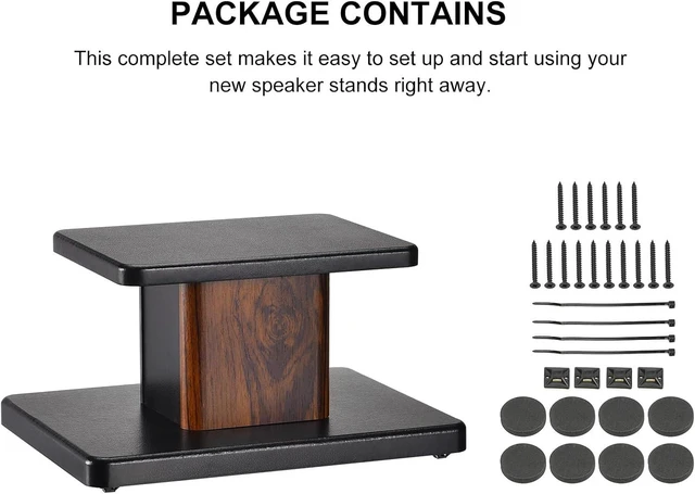 Alt view image 6 of 7 - Wood Speaker Stands, 2 Pack 5.9 Inch (15cm) Universal Speaker Stand Hollowed Stands Enhanced Audio Listening for Home Theaters Cinema
