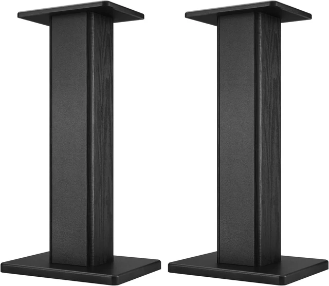 Alt view image 3 of 6 - 22.64" Universal Floor Speaker Stands, 150 lb Capacity, Black Non-Slip Pads and Cable Ties, Easy Assembly for Bookshelf, Satellite and Studio Monitor Speakers