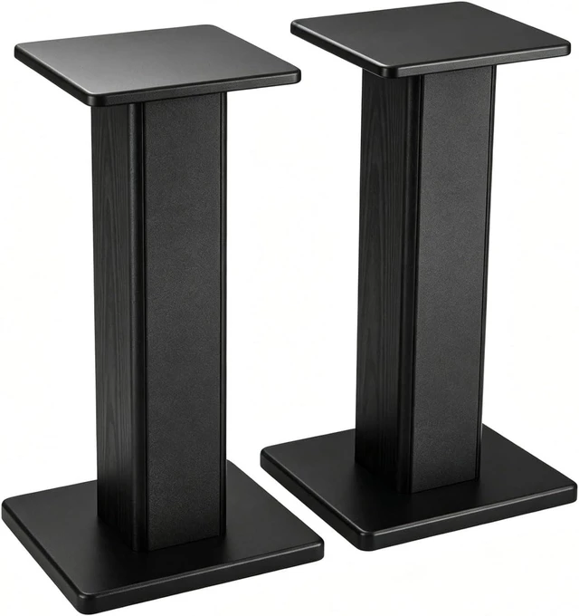 Main image of 22.64" Universal Floor Speaker Stands, 150 lb Capacity, Black Non-Slip Pads and Cable Ties, Easy Assembly for Bookshelf, Satellite and Studio Monitor Speakers
