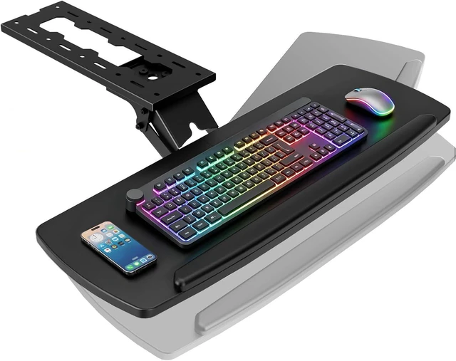 Main image of Keyboard Tray Under Desk with Storage Drawer, Height Adjustable Keyboard Tray Slide Out 360° Swivel Tilt, Ergonomic Under Desk Mount Keyboard & Mouse Holder for Gaming Home Office