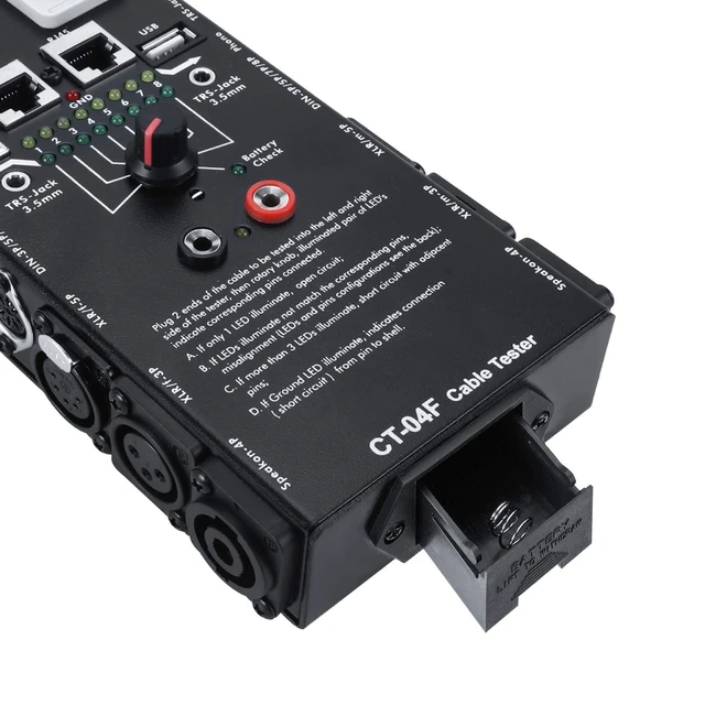 Alt view image 3 of 7 - 13-Plug Audio Cable Tester Line Finder Black 13-in-1 Cables Checker 8-Way Switch Wire Tracker with LED Indicators, Rectangular