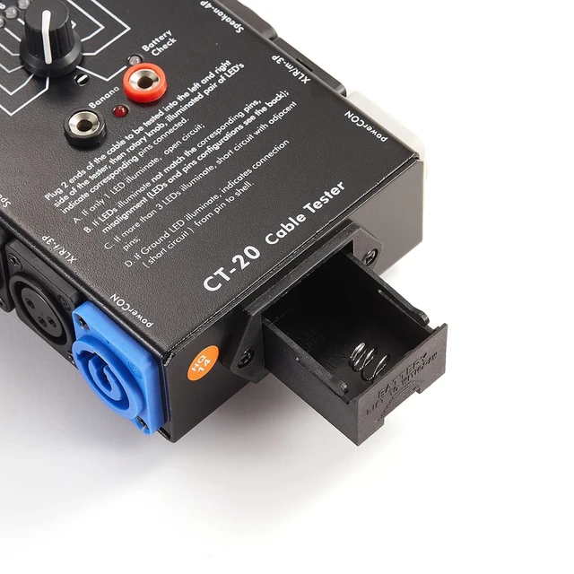 Alt view image 4 of 6 - 15-Plug Audio Cable Tester Line Finder Black 15-in-1 Cables Checker 10-Way Switch Wire Tracker with LED Indicators, Rectangular