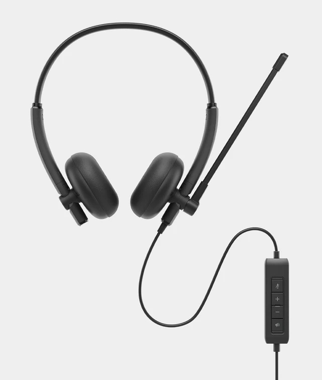 Alt view image 6 of 7 - Dell Wired Headset WH125, Boom Mic, Black, USB Type-A, Mac & Windows, Leatherette Cushions, 270° Rotational Mic, Computer Use