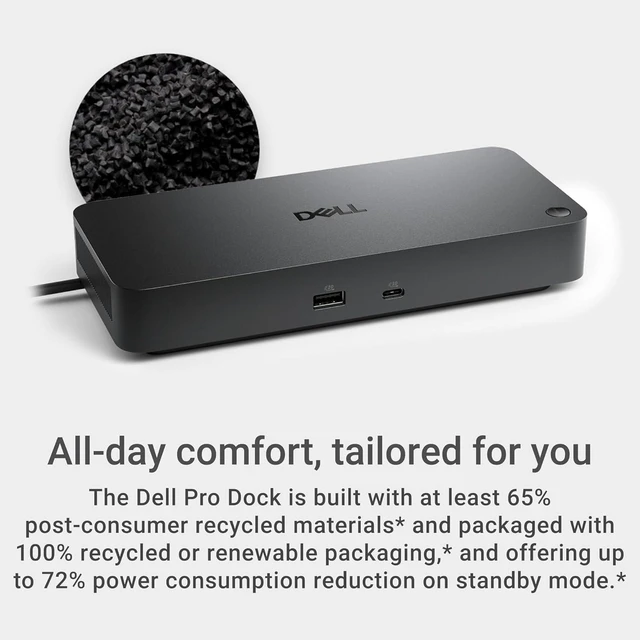 Alt view image 6 of 7 - Dell Pro Laptop Docking Station WD25, USB-C, 100W, DisplayPort, HDMI
Universal Dock, Ethernet, USB-A Ports, USB-C Ports, Power Delivery Charging, Quad Display, Plug and Play, Office Ready, WD25