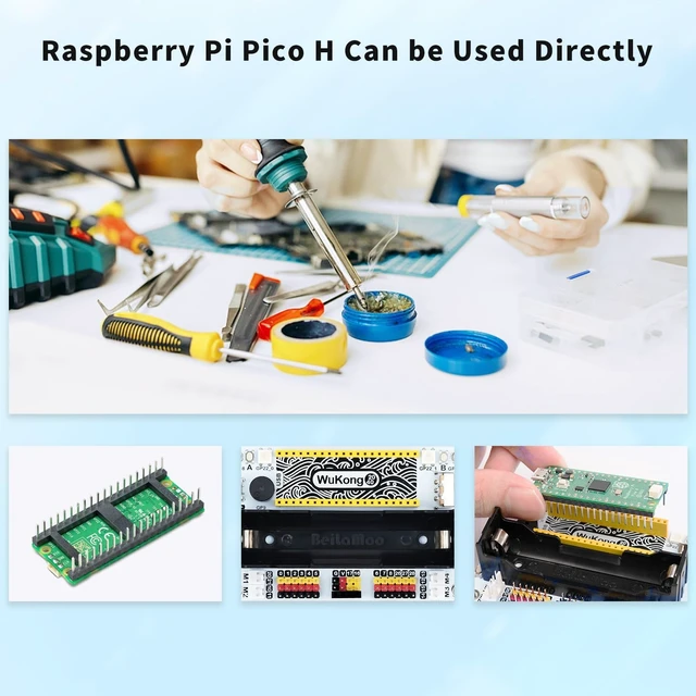 Alt view image 5 of 6 - Wukong2040 Expansion Board Adapter for Raspberry Pi Pico Breakout Board with Buzzer/Rainbow Lights/Motor Interface/IO Interface Expansion