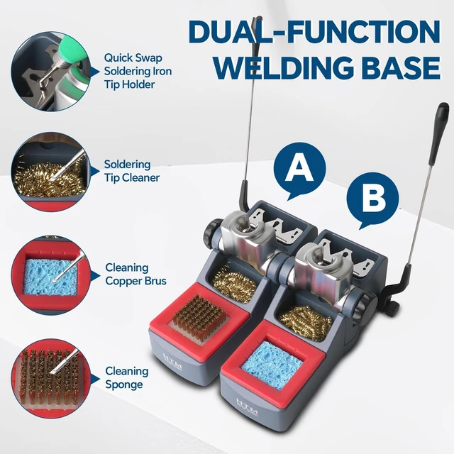 Alt view image 7 of 7 - 2- in-1 Soldering Iron Station 240W, Digital Soldering Station with PID Temperature Control (212°F-842°F), 6 Tips, Sleep Mode, /,3 Temperature Storage, for Electronics Repair