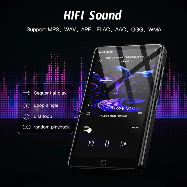 Alt view image 7 of 7 - 16GB MP3 Player with WiFi & Bluetooth, 4.02 IPS HD Touch Screen, MP4 Player with Speakers, Android Music Player Preloaded with Spotify, Deezer, Play Store