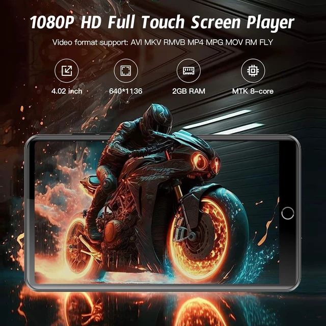 Alt view image 3 of 7 - 16GB MP3 Player with WiFi & Bluetooth, 4.02 IPS HD Touch Screen, MP4 Player with Speakers, Android Music Player Preloaded with Spotify, Deezer, Play Store