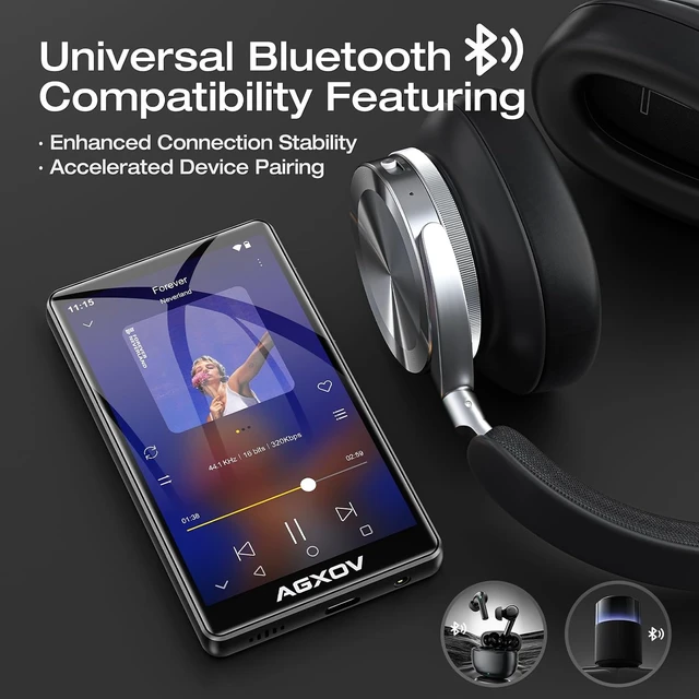Alt view image 6 of 7 - Android 14 MP3 Player with Bluetooth and WiFi, Android Spotify Music Player for Pandora, Amazon Music, Audible.16GB Memory,4" Touchscreen, Speaker, Supports Play Store,Up to 1TB