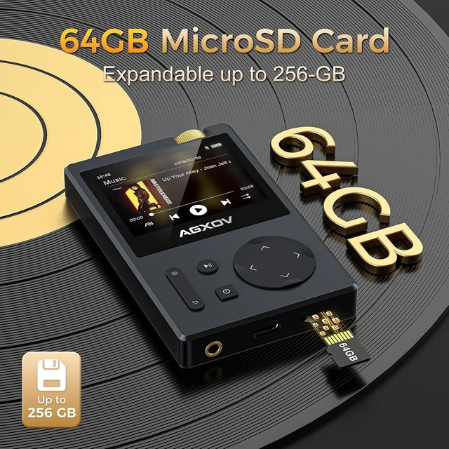Alt view image 2 of 7 - HiFi MP3 Player with Hi-Res Lossless Audio, Bluetooth 5.3 Portable Music Player, 64GB Memory, 3.5mm Balanced Output, Long Battery Life for High-End Headphones,UP to 256GB