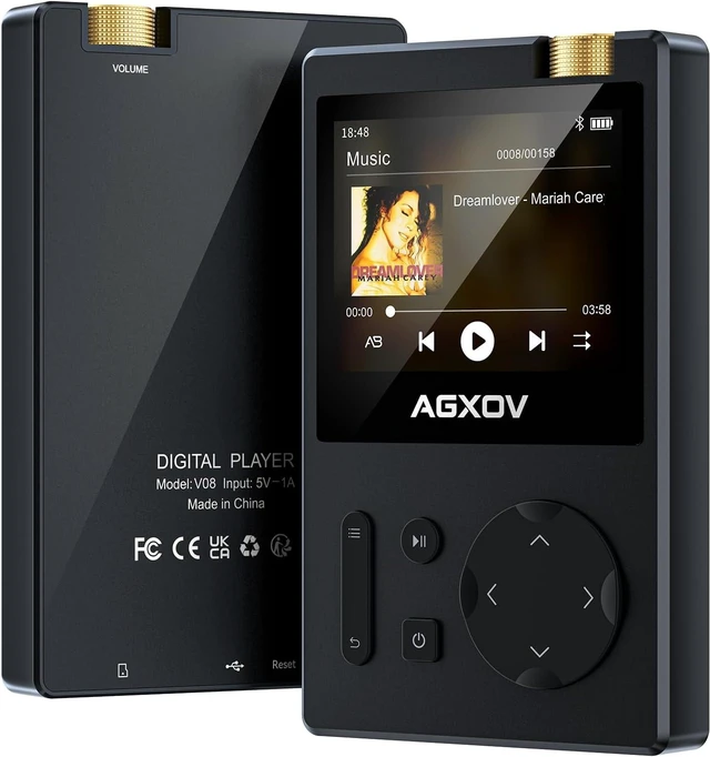 Main image of HiFi MP3 Player with Hi-Res Lossless Audio, Bluetooth 5.3 Portable Music Player, 64GB Memory, 3.5mm Balanced Output, Long Battery Life for High-End Headphones, UP to 256GB