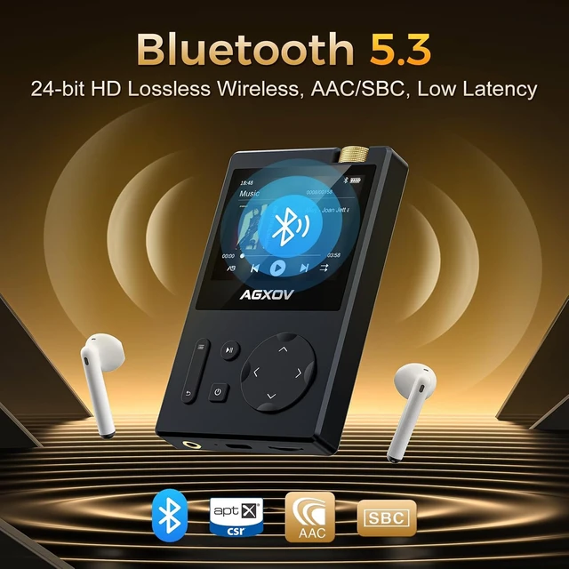 Alt view image 7 of 7 - HiFi MP3 Player with Hi-Res Lossless Audio, Bluetooth 5.3 Portable Music Player, 64GB Memory, 3.5mm Balanced Output, Long Battery Life for High-End Headphones, UP to 256GB