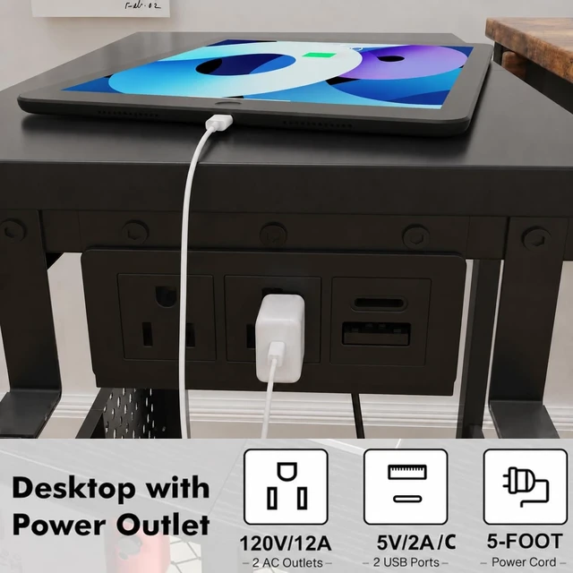 Alt view image 3 of 7 - Adjustable Computer Tower Stand with Charging Station & Pegboard, Heavy Duty PC Gaming Stand Tower with Wheels, 22.6"-29.7" H, Gaming Home Office Flexible Workstation Cart with 4 Hooks