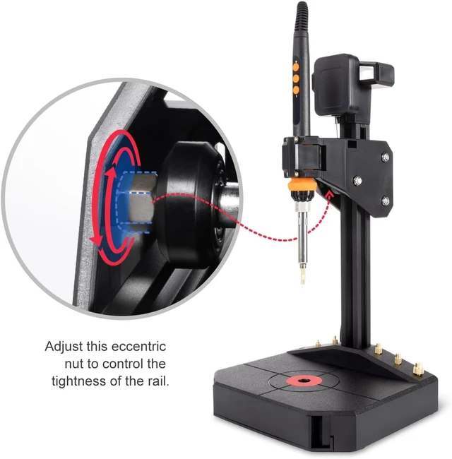 Alt view image 4 of 7 - Vertical Heat Set Insert Tool with 90W Soldering Iron for 3D Printed Parts, Vertical Press Design for Precise Insert Installation, Built-In Drawer & Cord Management for a Cleaner Workspace