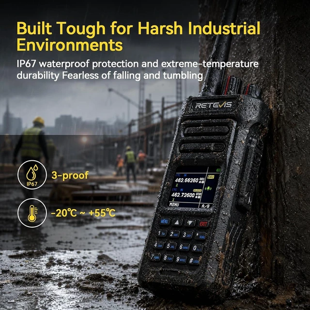 Alt view image 7 of 7 - Retevis RT29S GMRS Walkie Talkie Long Range, Waterproof 2 Way Radio, Noise Reduction, LCD, Group Call, 256 CH, Durable, Heavy Duty, FCC Compliant,6 Way Charger, for Manufacturing, Factory, 6Pcs