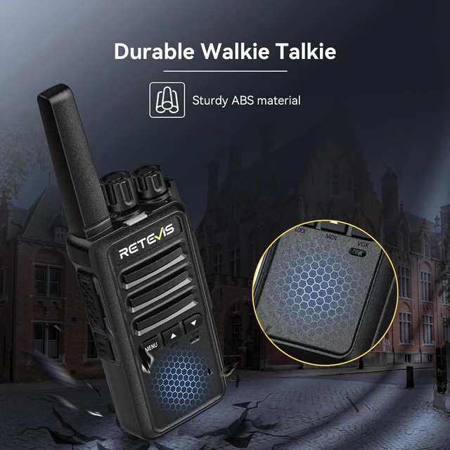 Alt view image 6 of 7 - Retevis RT68B Walkie Talkies for Adults with 10 Multi Way Charger (10 Pack) for school Industry Warehouse, Long Range, Push Button, Rugged, Easier Securer Charging, with Earpieces