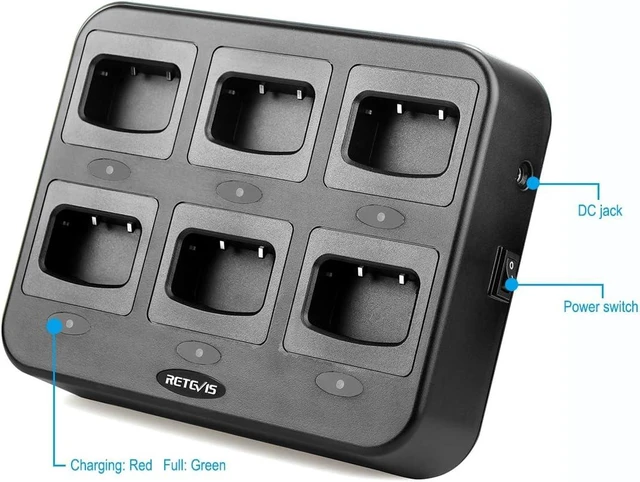Alt view image 7 of 7 - Retevis H-777 Six-Way Charger, Multi Unit Walkie Talkie Charger, 1 Pack, for Retevis H-777/H-777H/H777D (Not for H-777S), Compatible with Baofeng BF-888S/BF-88ST Two Way Radio and Battery
