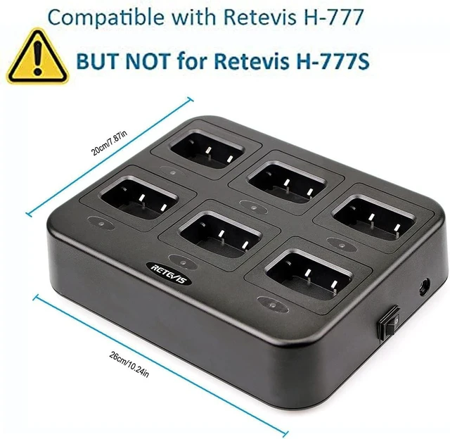 Alt view image 3 of 7 - Retevis H-777 Six-Way Charger, Multi Unit Walkie Talkie Charger, 1 Pack, for Retevis H-777/H-777H/H777D (Not for H-777S), Compatible with Baofeng BF-888S/BF-88ST Two Way Radio and Battery
