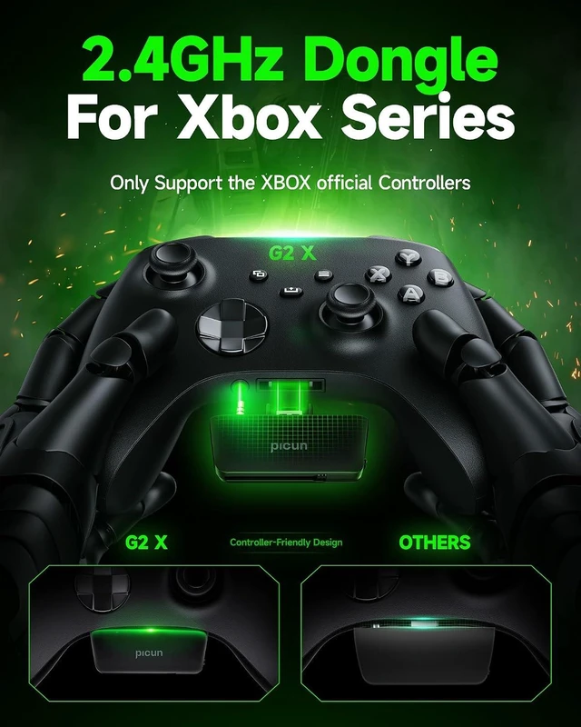 Alt view image 4 of 7 - Wireless Gaming Headset for Xbox Series X|S|One, PC, PS5, PS4, Mac, Switch, 7.1 Surround Sound, 70H Battery, Gaming Headphones with 2.4GHz, Bluetooth 6.0, ENC Mic, RGB Light, Ideal for FPS, RPG