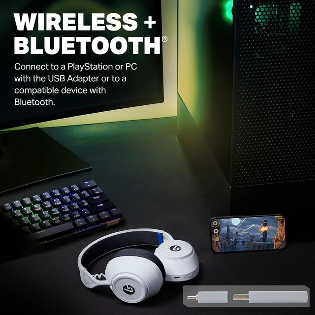 Alt view image 7 of 7 - PowerA LucidSound LS500P Wireless Gaming Headset for PlayStation, Works with PS5, PS4 and Mobile, Bluetooth compatible, designed for comfort, 50 mm drivers White