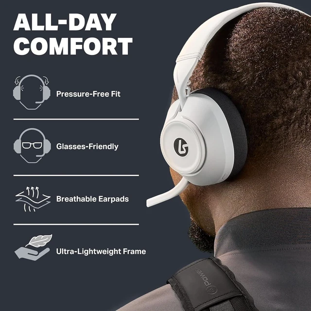 Alt view image 5 of 7 - PowerA LucidSound LS500P Wireless Gaming Headset for PlayStation, Works with PS5, PS4 and Mobile, Bluetooth compatible, designed for comfort, 50 mm drivers White