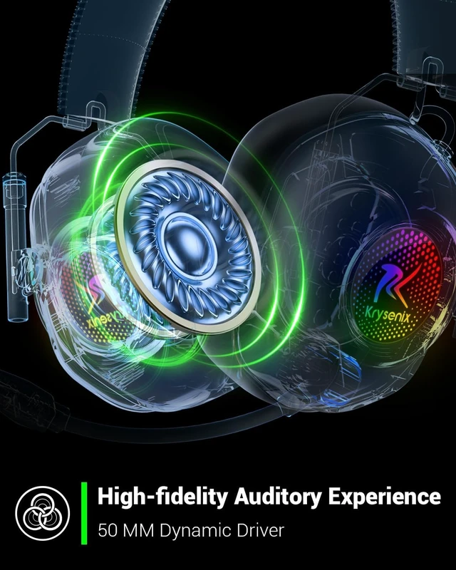 Alt view image 3 of 7 - Wireless Gaming Headset with Mic for Xbox Series X/S, Xbox One PS5, PS4, PC, 20ms Low latency,2.4GHz Wireless & Bluetooth 5.4, 50mm Drivers, Noise Canceling, 80H Battery, LED Lighting, Foldable