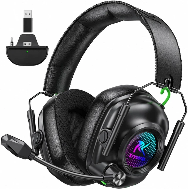 Main image of Wireless Gaming Headset with Mic for Xbox Series X/S, Xbox One PS5, PS4, PC, 20ms Low latency,2.4GHz Wireless & Bluetooth 5.4, 50mm Drivers, Noise Canceling, 80H Battery, LED Lighting, Foldable