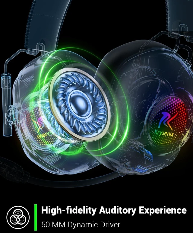 Alt view image 2 of 7 - Wireless Gaming Headset with Mic for Xbox Series X/S, Xbox One PS5, PS4, PC, 20ms Low latency,2.4GHz Wireless & Bluetooth 5.4, 50mm Drivers, Noise Canceling, 80H Battery, LED Lighting, Foldable White