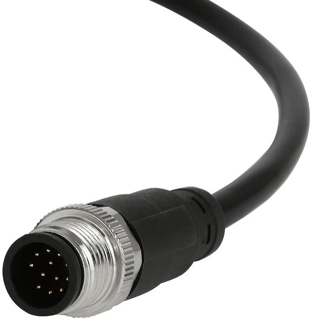 Alt view image 2 of 6 - M12 12 Pins Male Connector Cables, Waterproof IP67 Solder Locking System, Brass Gold-Plated Contacts, A Code Straight Aviation Sensor Electrical Cable 60V 2A Industrial Grade Cable 30M
