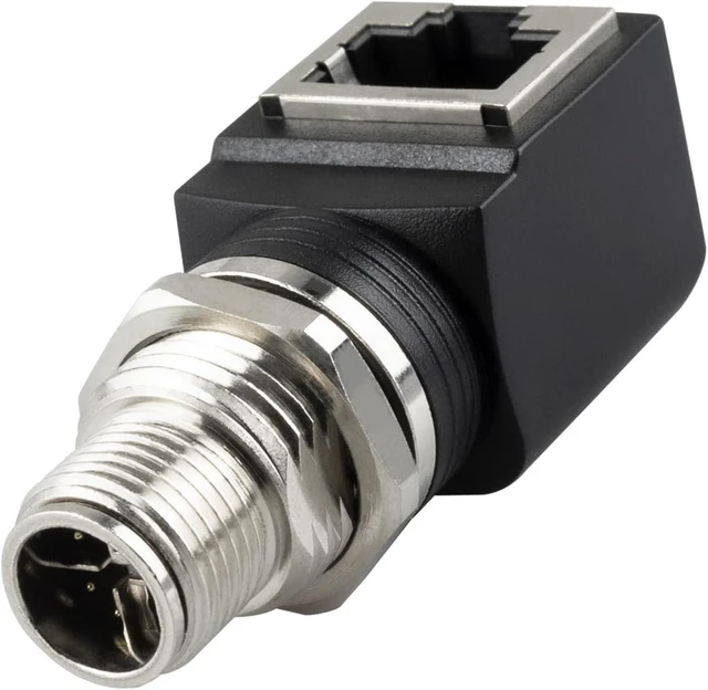 Main image of M12 X-Coded 8 Pin to RJ45 Adapter Cat6 Industrial Ethernet Shielded Connector IP68 Waterproof for Cognex and Automation Application