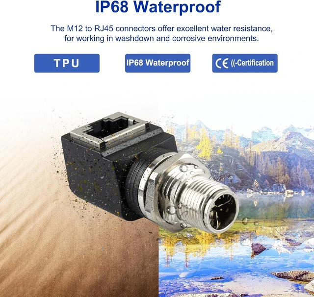 Alt view image 3 of 7 - M12 X-Coded 8 Pin to RJ45 Adapter Cat6 Industrial Ethernet Shielded Connector IP68 Waterproof for Cognex and Automation Application
