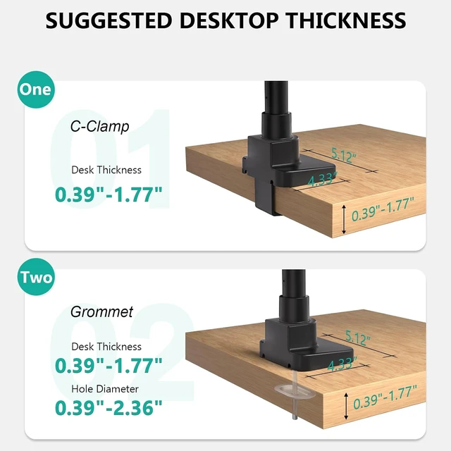 Alt view image 6 of 7 - Stacked Triple Monitor Mount for 49" UItrawides and Dual 34" Monitors, Heavy Duty 3 Monitor Desk Mount Arm up to 44 lbs, Full Motion with Tilt, Swivel, Rotation, C-Clamp, VESA 75/100mm, Black