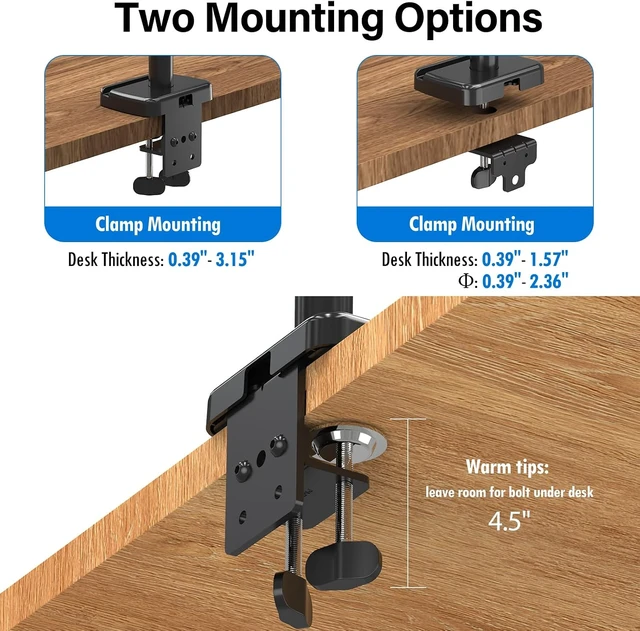 Alt view image 7 of 7 - Quad Monitor Mount for Max 32", 4 Monitor Arm for Desk, Fully Adjustable Stacked 4 Desk Stand, Holds up to 17.6lbs per Arm, VESA Mount